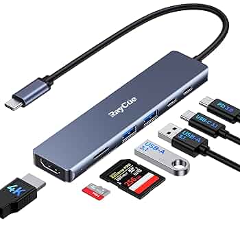 【おまけ付】7ポート USB ハブ タブレットスタンド 4K HDMI タイプC Amazon | USB C 7-in-1 ハブ【4K HDMI/LAN 100Mps /PD 100W /USB